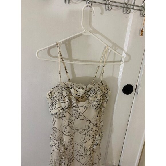 Carolina Herrera Women's Cream/Black Layered 100% Silk Dress - 6 - Picture 4 of 17